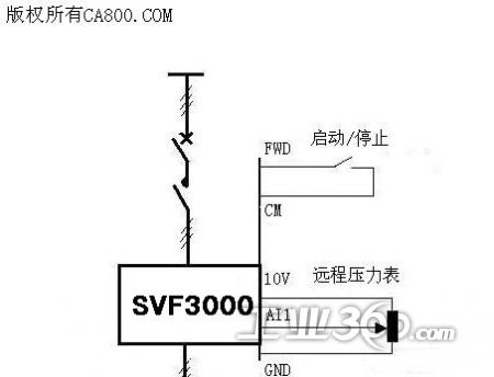 恒压供水系统示意图 图2中svf3000变频器的10v dc电源,专门用于过程