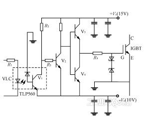 图3由分立元器件构成的igbt驱动电路